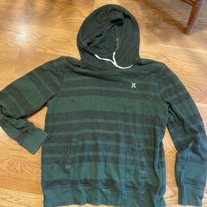 Hurley Dark Green Striped Men's Hoodie